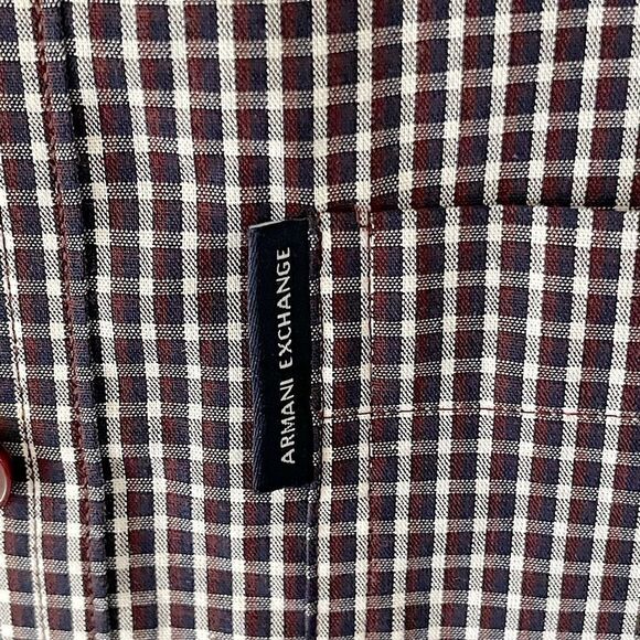 NWOT! Armani Exchange Maroon, Slim Fit Men’s Button Down Dress Shirt. Size L. - Picture 4 of 6